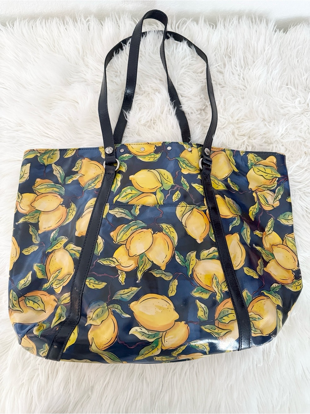 Patricia Nash Black Lemon Print Shoulder Tote - Picture 5 of 5